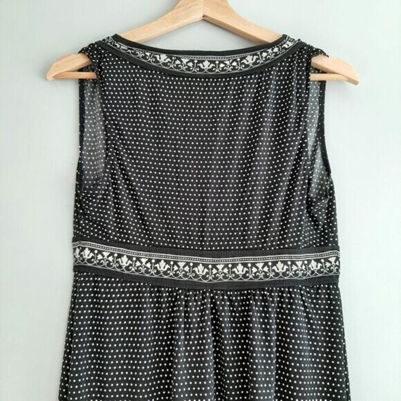MAX STUDIO Babydoll Stretch Soft V-Neck Tank Top B&W Sz S - Picture 8 of 10
